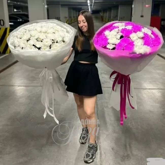 Огромный букет хризантем