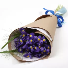 Монобукет с ирисами &laquo;Конфетка&raquo; от интернет-магазина «Донна Роза» в Кемерове