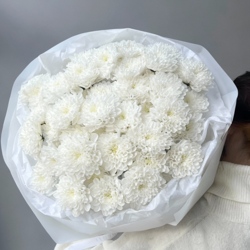 Монобукет из хризантем «Облачко» 2