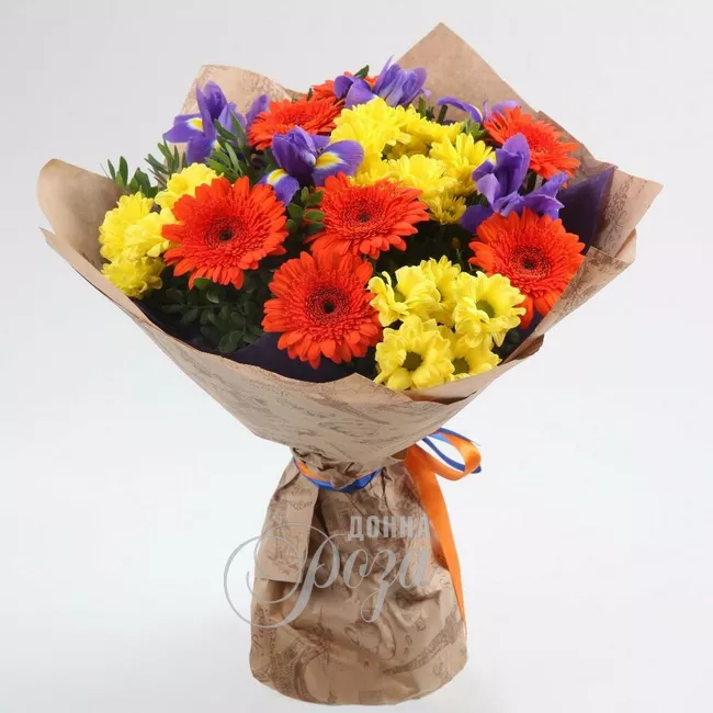 Сборный букет с герберами &laquo;Фейерверк&raquo;