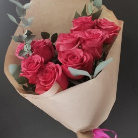 Монобукет из роз «Розовый шёлк» от интернет-магазина «Донна Роза» в Кемерово