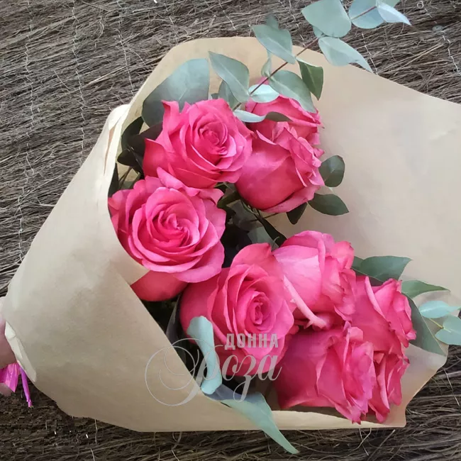 Монобукет из роз &laquo;Розовый шёлк&raquo; 1