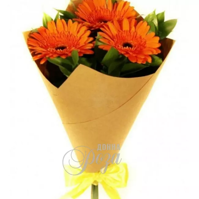 Монобукет с герберами &laquo;Улыбнись!&raquo; 1