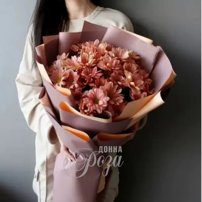 Монобукет &laquo;Карамельные хризантемы&raquo;