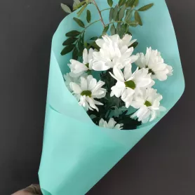 Монобукет из хризантем &laquo;Добрый день!&raquo; от интернет-магазина «Донна Роза» в Кемерове