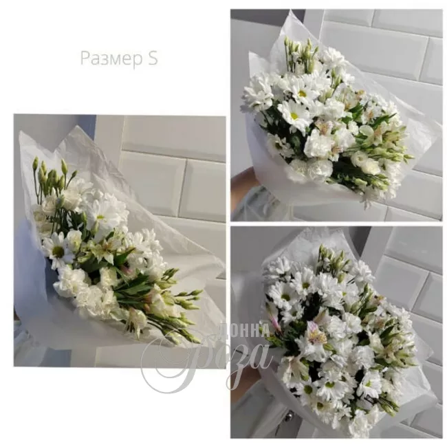 Сборный букет &laquo;Донна Роза in WHITE&raquo; размер S 1
