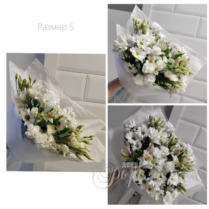 Букет &laquo;Донна Роза in WHITE&raquo; размер M 1