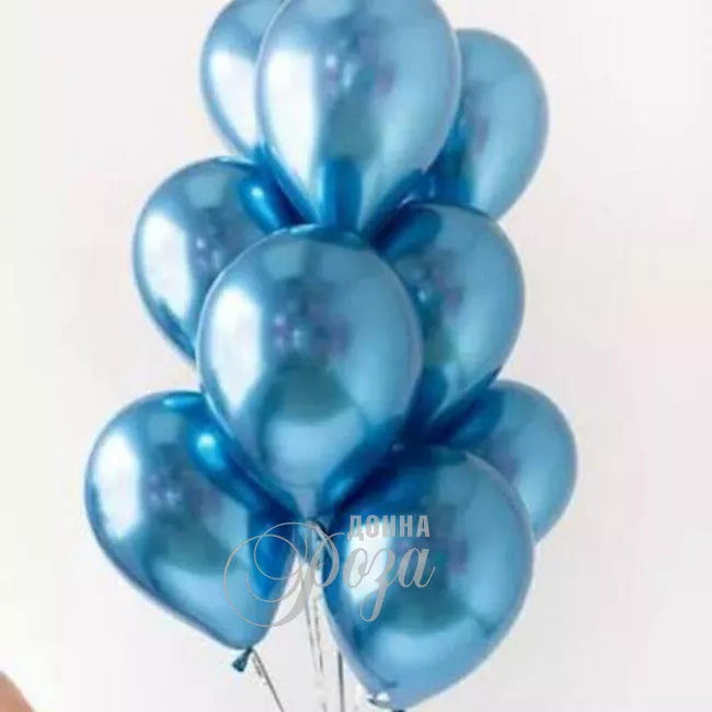 Набор гелиевых шаров цвет металлик 9 шт