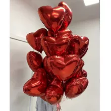 Набор фольгированных шаров сердце 15 штук от интернет-магазина «Донна Роза» в Кемерово