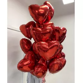 Набор фольгированных шаров сердце 15 штук от интернет-магазина «Донна Роза» в Кемерове