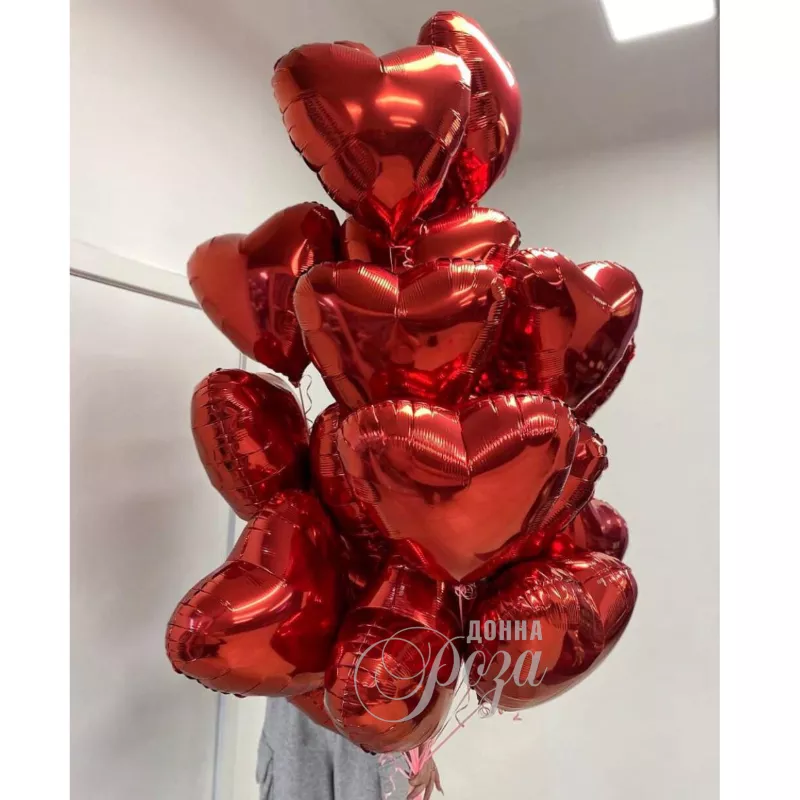 Набор фольгированных шаров сердце 15 штук
