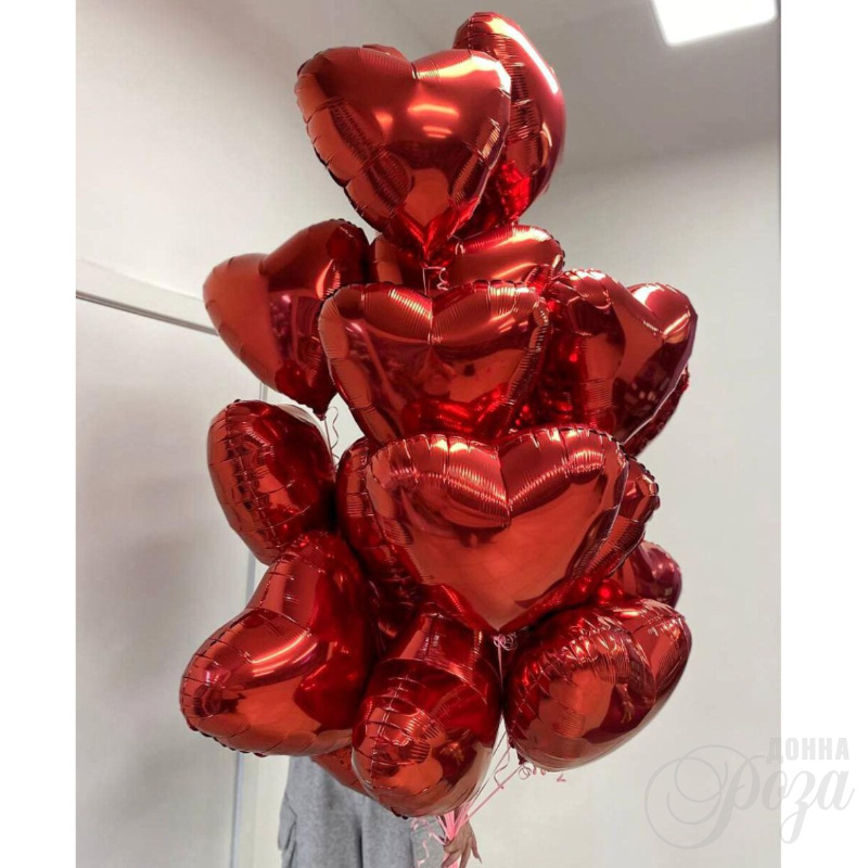 Набор фольгированных шаров сердце 15 штук