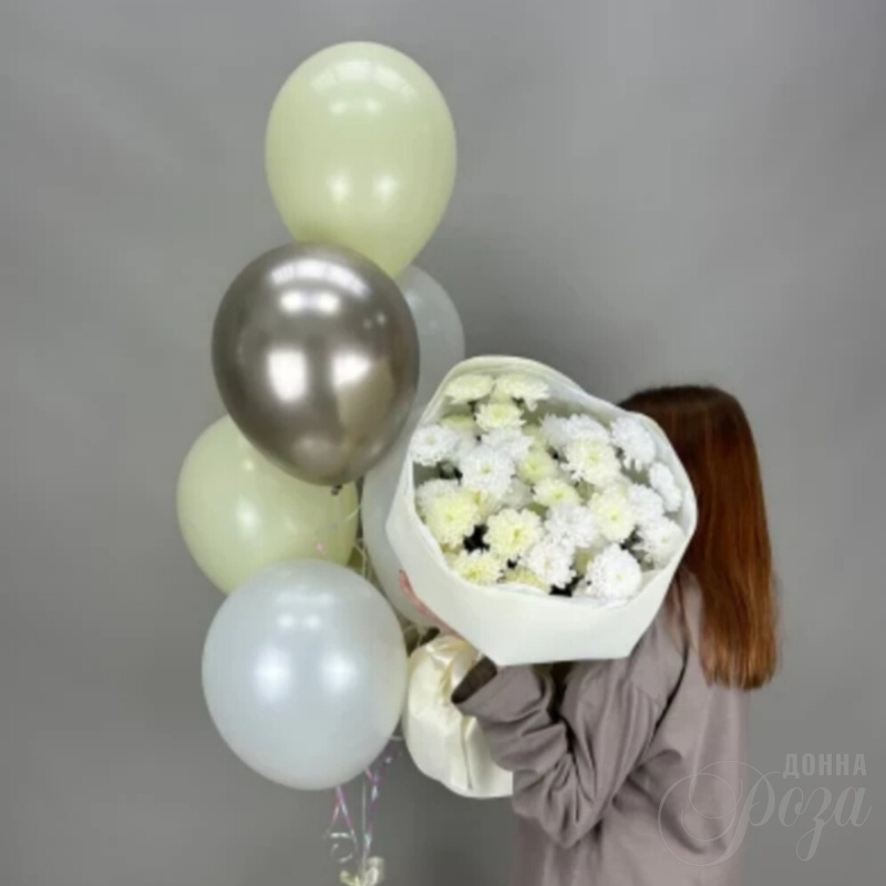 Набор шаров с букетом  «От души»