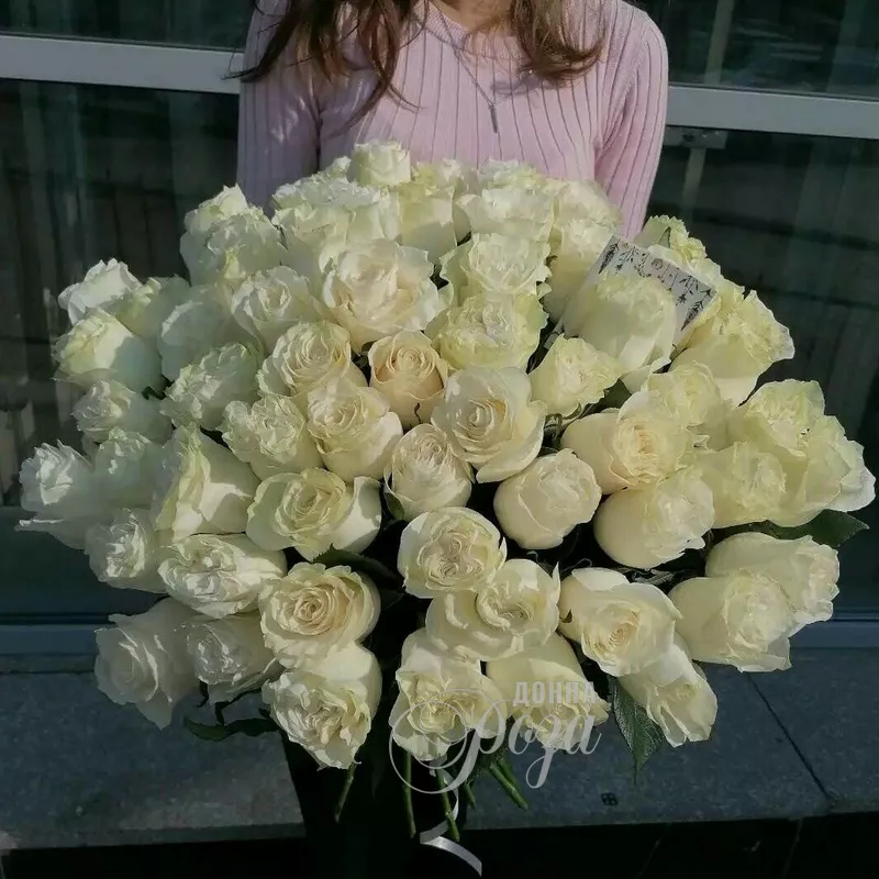 Моно из 101 белой розы